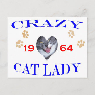 Cartão Postal 1964 Senhora Louca De Gato