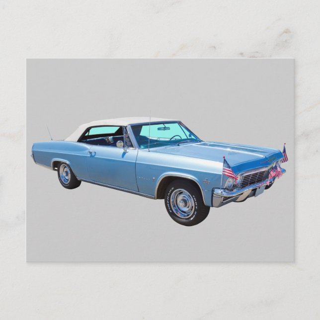 Cartão Postal 1965 Chevy Impala 327 Convertível (Frente)