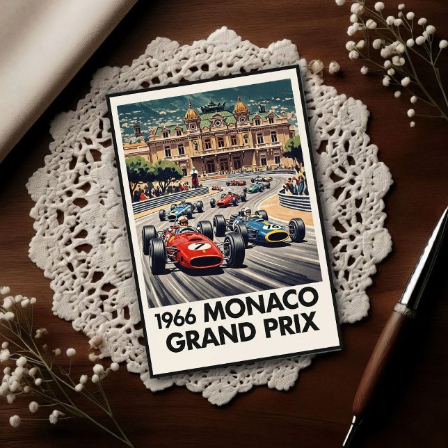 Cartão Postal 1966 Monaco Grand Prix Vintage (Criador carregado)