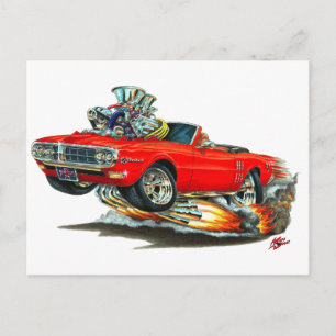 Cartão Postal 1967-68 Firebird Red Convertível
