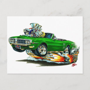 Cartão Postal 1967-68 Firebird Verde Convertível