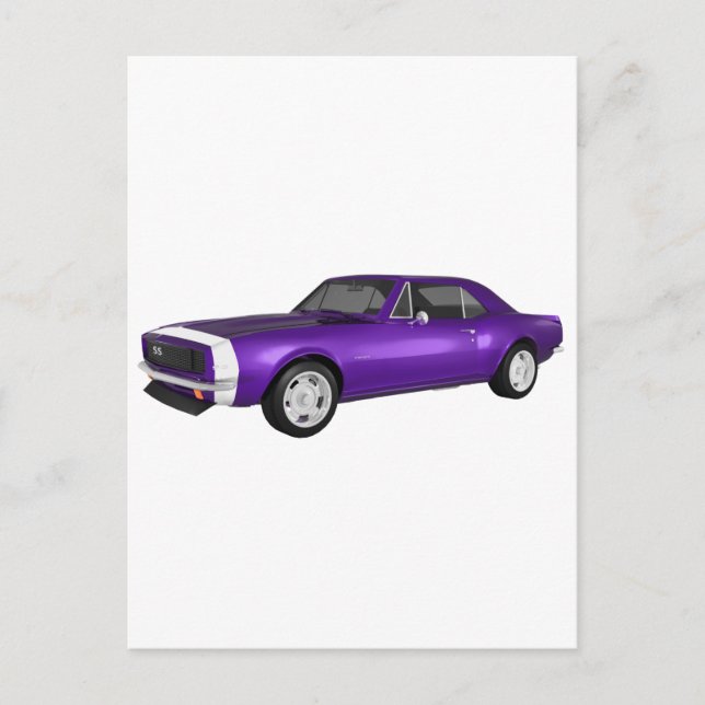 Cartão Postal 1967 Camaro SS: Finalidade Roxa: Modelo 3D: (Frente)
