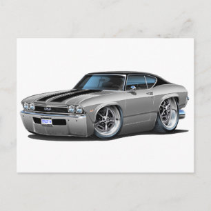 Cartão Postal 1968 Chevelle Silver-Black Stripes