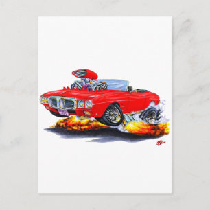 Cartão Postal 1969 Firebird Red Convertível