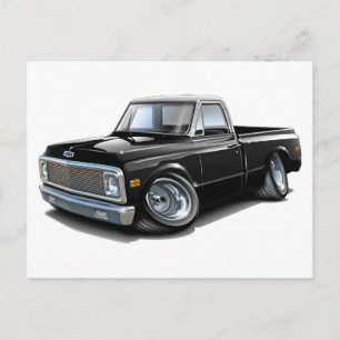 Cartão Postal 1970-72 Chevy C10 Black-White Top Truck