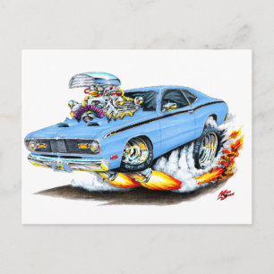 Cartão Postal 1970-74 Plymouth Duster Lt Blue Car
