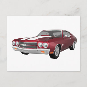 Cartão Postal 1970 Chevelle SS: Candy Apple Finish: