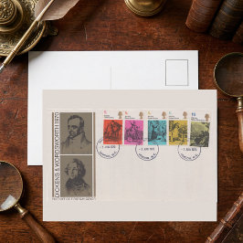 Cartão Postal 1970 Dickens & Wordsworth First Day Cover Antique