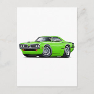 Cartão Postal 1970 Super Bee Lime-Black C-Stripe Scoop Hood