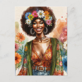 Cartão Postal 1970s African American Woman With Afro