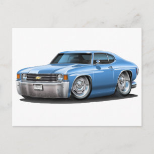 Cartão Postal 1971-72 Carro Azul Chevelle Lt
