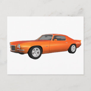 Cartão Postal 1972 Camaro: Carro Muscular: Término Laranja: