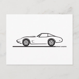 Cartão Postal 1974 1975 1976 1978 Duro Chevrolet Corvette Top T