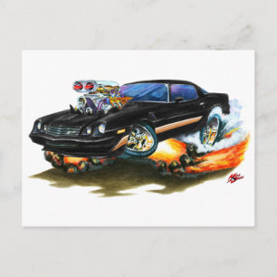 Cartão Postal 1979-81 Carro Dourado Preto Camaro Z28