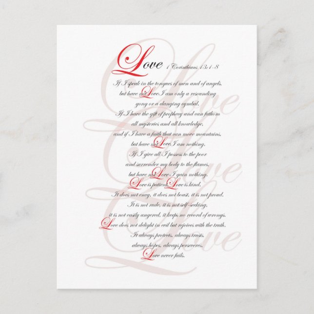 Cartão Postal 1 Corintianos 13 (Frente)