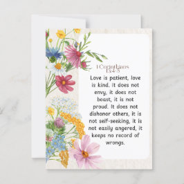 Cartão Postal 1 Corintianos 13:4-5 Design de Aquarela Soothing