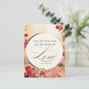 Cartão Postal 1 Coríntios 16:14 Faça Tudo Com Amor
