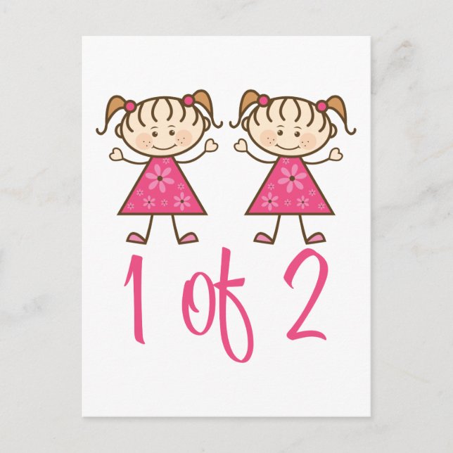 Cartão Postal 1 De 2 Meninas Rosa (Frente)