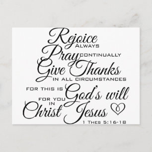 Cartão Postal 1 Estas 5:16-18 - Arte de Escritura