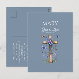 Cartão Postal 1 João 4:16 Deus é Amor – Cristão Personalizado