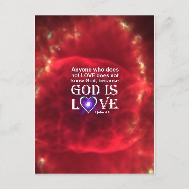 Cartão Postal 1 John 4:8 (Frente)