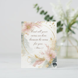 Cartão Postal 1 Peter 5:7 Confira todas as suas preocupações com