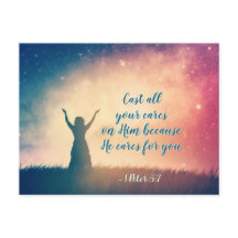 1 Peter 5:7 Cuide de suas preocupações com ele, Es