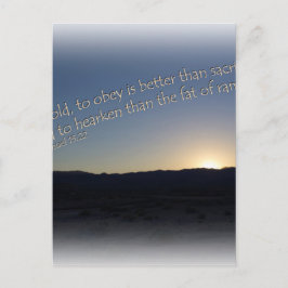 Cartão Postal 1 Samuel 15:22 Borda Branca Sunset