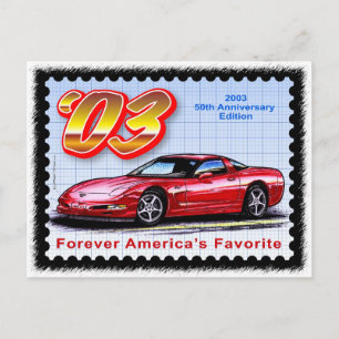 Cartão Postal 2003 50º aniversário da Corvette