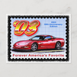 Cartão Postal 2003 50º aniversário da Corvette