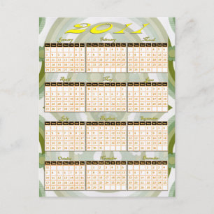 Cartão Postal 2011 Calendário geral do Ano