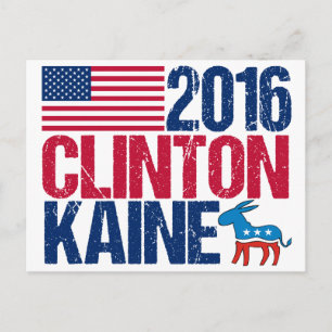 Cartão Postal 2016 Hillary Clinton Tim Kaine