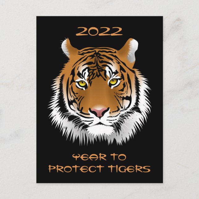 Cartão Postal 2022 Ano para a Proteção dos Tigres (Frente)