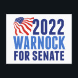 Cartão Postal 2022 Warnock para a bandeira eleitoral do Senado d<br><div class="desc">Mostre apoio a Raphael Warnock no Senado dos EUA,  o candidato Democrata da Geórgia em 2022,  com este postal patriótico americano. Votem para reeleger este senador democrata nas eleições intercalares.</div>
