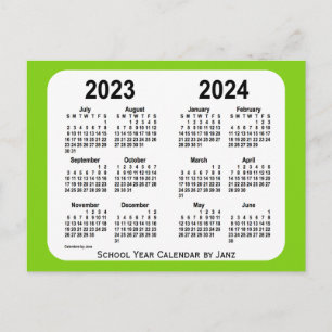 Cartão Postal 2023-2024 Calendário da Escola Verde Amarela de Ja