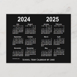 Cartão Postal 2024-2025 Calendário Neon White School por Janz