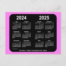 Cartão Postal 2024-2025: Violet Neon Mini School Calendar