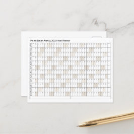 Cartão Postal 2024 Anos Nome da Família do Planejador Calendário