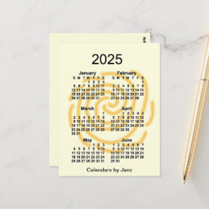Cartão Postal 2025 Dias Ensolarados Calendário Mini de 6 Meses p