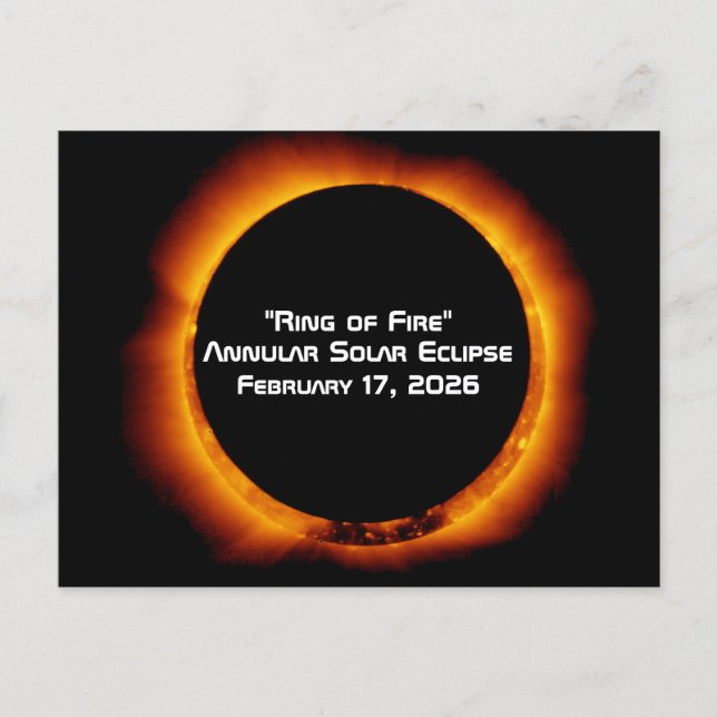 Cartão Postal 2026 Annular Ring of Fire Solar Eclipse (Frente)