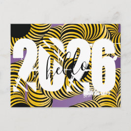 Cartão Postal 2026 New Years Trippy Bold Font