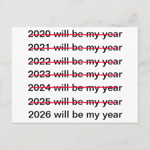 Cartão Postal 2026 Será o Meu Ano Divertido Sarcástico Ano Novo