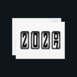 Cartão Postal 2027 Happy New Year Odometer<br><div class="desc">* Send a quick New Years Hello to family and friends. * This postcard is just the right size for short 'New Years Wishes. * Use for party invitations or for New Years Party Thank You Notes, too! * To the back of postcard, add a photo or have your personal...</div>