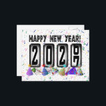Cartão Postal 2027 Happy New Year Odometer<br><div class="desc">* Send a quick New Years Hello to family and friends. This postcard is just the right size for short 'New Years Wishes. * Use for party invitations or for New Years Party Thank You Notes, too! * To the back of postcard, add a photo or have your personal message...</div>
