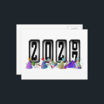 Cartão Postal 2027 Happy New Year Odometer<br><div class="desc">* Send a quick New Years Hello to family and friends. This postcard is just the right size for short 'New Years Wishes. * Use for party invitations or for New Years Party Thank You Notes, too! * To the back of postcard, add a photo or have your personal message...</div>