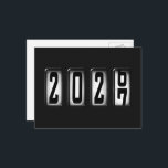 Cartão Postal 2027 Happy New Year Odometer<br><div class="desc">* Send a quick New Years Hello to family and friends. * This postcard is just the right size for short 'New Years Wishes. * Use for party invitations or for New Years Party Thank You Notes, too! * To the back of postcard, add a photo or have your personal...</div>