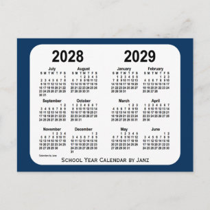 Cartão Postal 2028-2029 Caixa de Polícia Calendário Azul da Esco