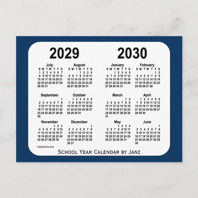 Cartão Postal 2029-2030 Caixa de Polícia Calendário Azul da Esco (Frente)