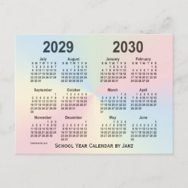 Cartão Postal 2029-2030 Calendário da Escola de Nuvem do Arco-Ír