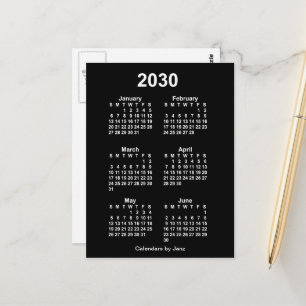Cartão Postal 2030 Neon White 6 meses Mini calendário de Janz